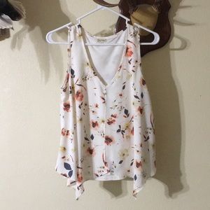 Flowy off white floral blouse